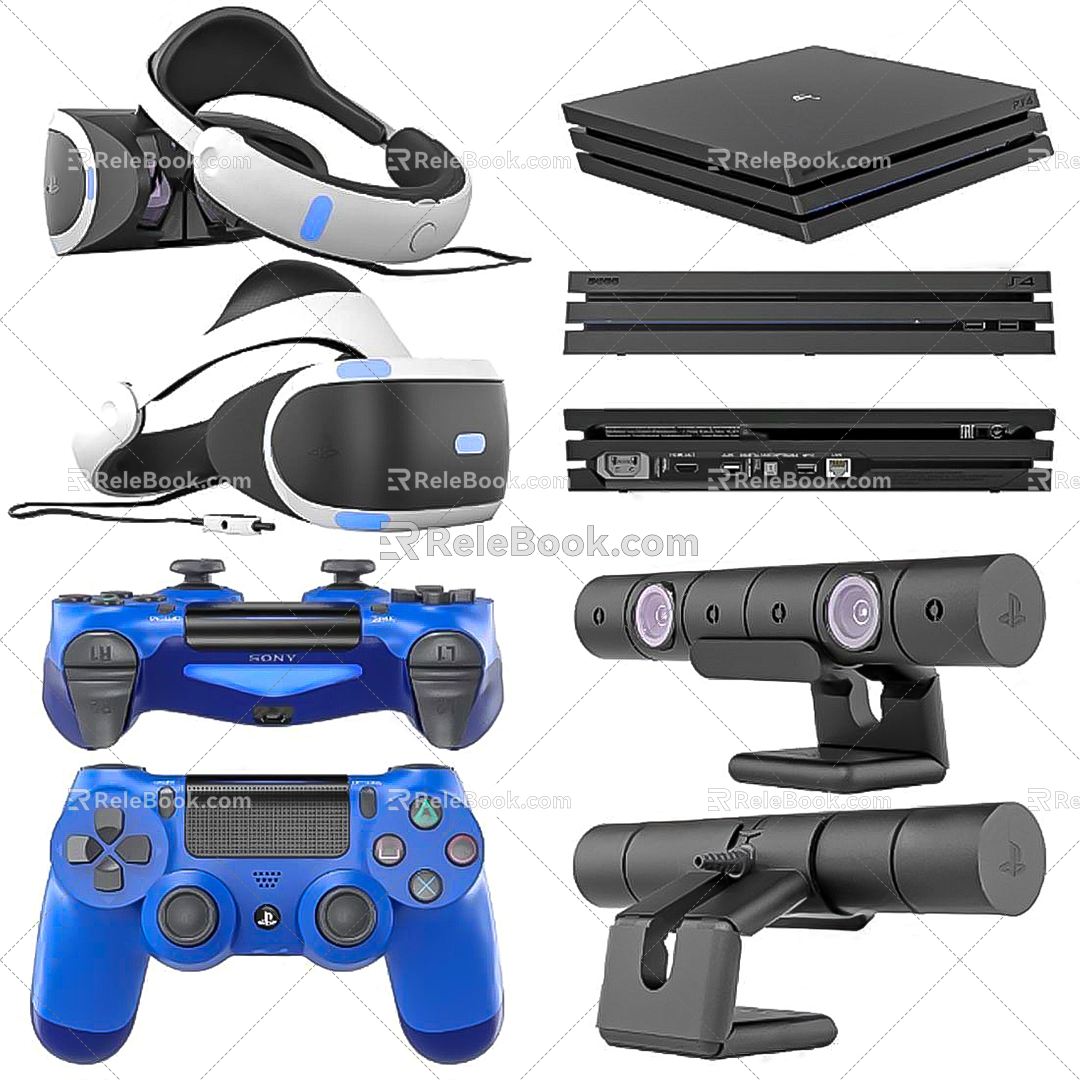 Modern gamepad Sony game console headset game console game hall equipment headset 3d model