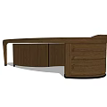 Elegant Wooden Curved Desk With Drawers For Home Office Furniture