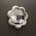 Cream Style Mirror Art Irregular Flower Hanging Mirror Makeup Dressing Mirror Bathroom Mirror 3d model