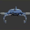 Blue Modern Quadcopter Drone With Four Propellers And Futuristic Design