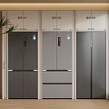 Multiple Gray Midea Fridge Freezers Models Modern Indoor Showroom