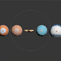Christmas Ornaments With Various Designs Colors And Textures On Dark Background