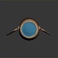 Futuristic Red And Copper Device Featuring Blue Glowing Lens Metallic Frame And Handle