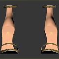 Fashionable Golden High Heels With Sparkling Ankle Strap And Stiletto Heel