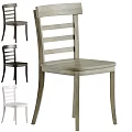 Modern Slat Back Wooden Dining Chairs Available In Black White And Natural Colors
