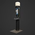 Vintage Public Telephone Booth With Top Light Classic Design And Metal Structure