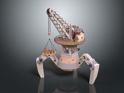 modern tower crane heavy tower crane large tower crane 3d model