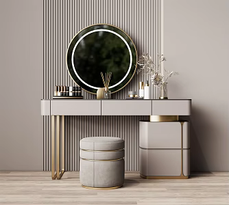 Light Luxury Dressing Table 3d model
