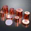 Copper Storage Jars With Lids Various Sizes Metallic Finish Household Items 3d model
