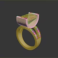Elegant Modern Golden Ring With Orange Gemstone And Diamond Accents
