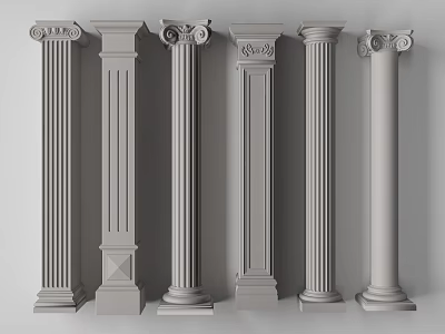 Variety Of Roman Columns With Different Designs 3d model