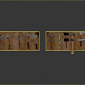 Workshop Equipment Display With Various Axes Hammers On Wooden Workbenches