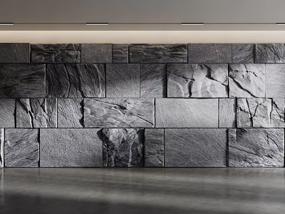 Modern Natural Stone Background Wall With Textured Surface For Interior Decor 3d model