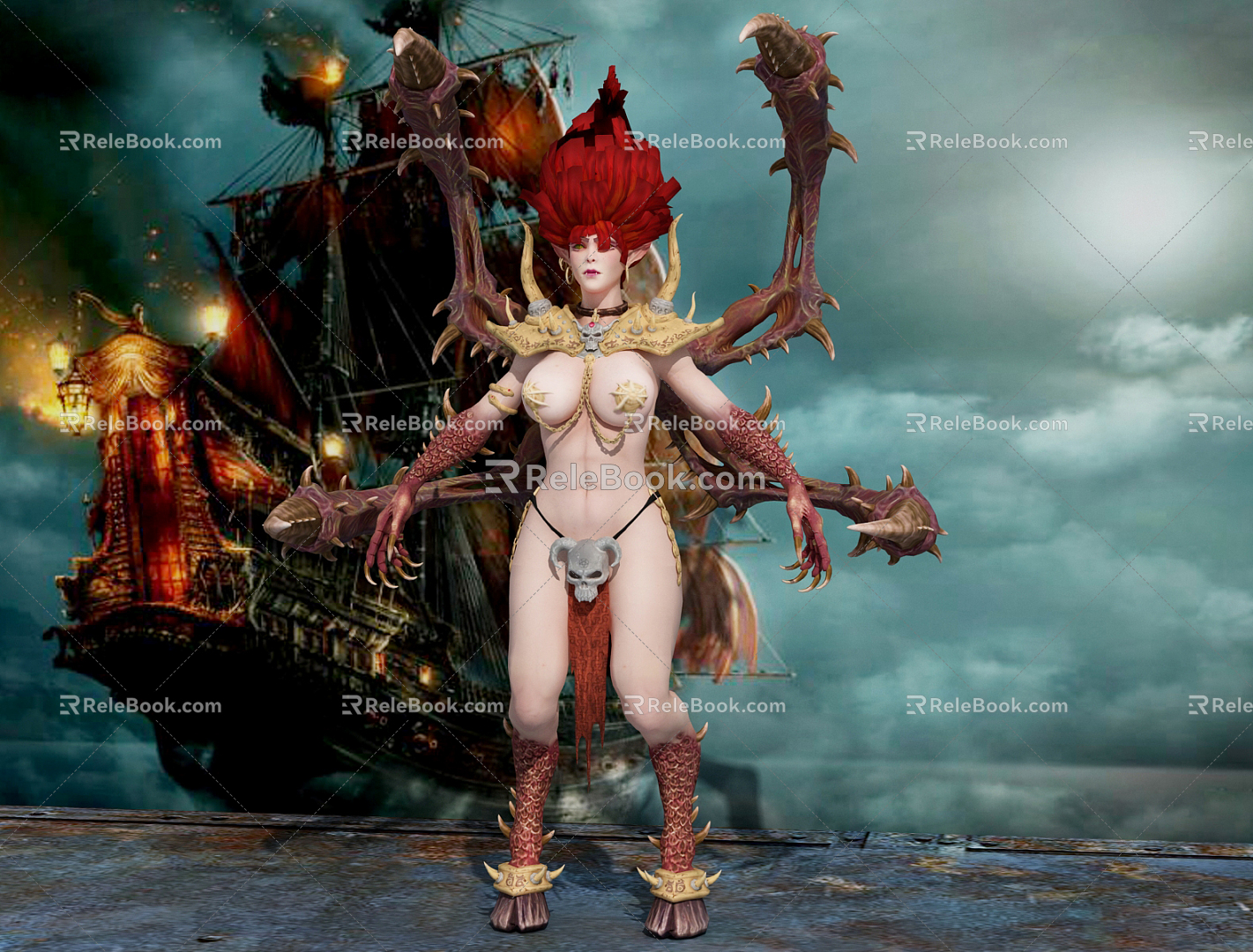 Modern game character Diablo character 3d model