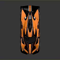 Orange Supercar With Black Stripes Rear Wing And Aerodynamic Exterior Design