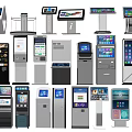 Public Facilities Self Service Kiosks With Interactive Screens And Multiple Functions 3d model