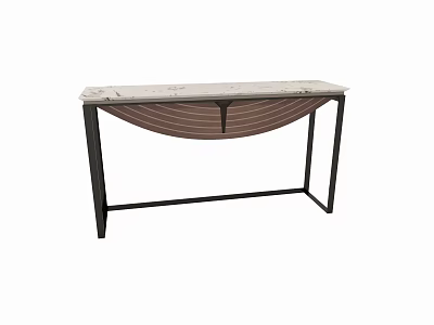 Modern Console Table With Marble Top And Black Metal Frame Design Elements 3d model