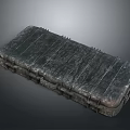Sturdy Black Long Rectangular Weapon Case With Metal Rivets And Straps