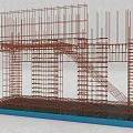 Detailed Construction Scaffolding Metal Framework Structure With Stairs And Platforms 3d model