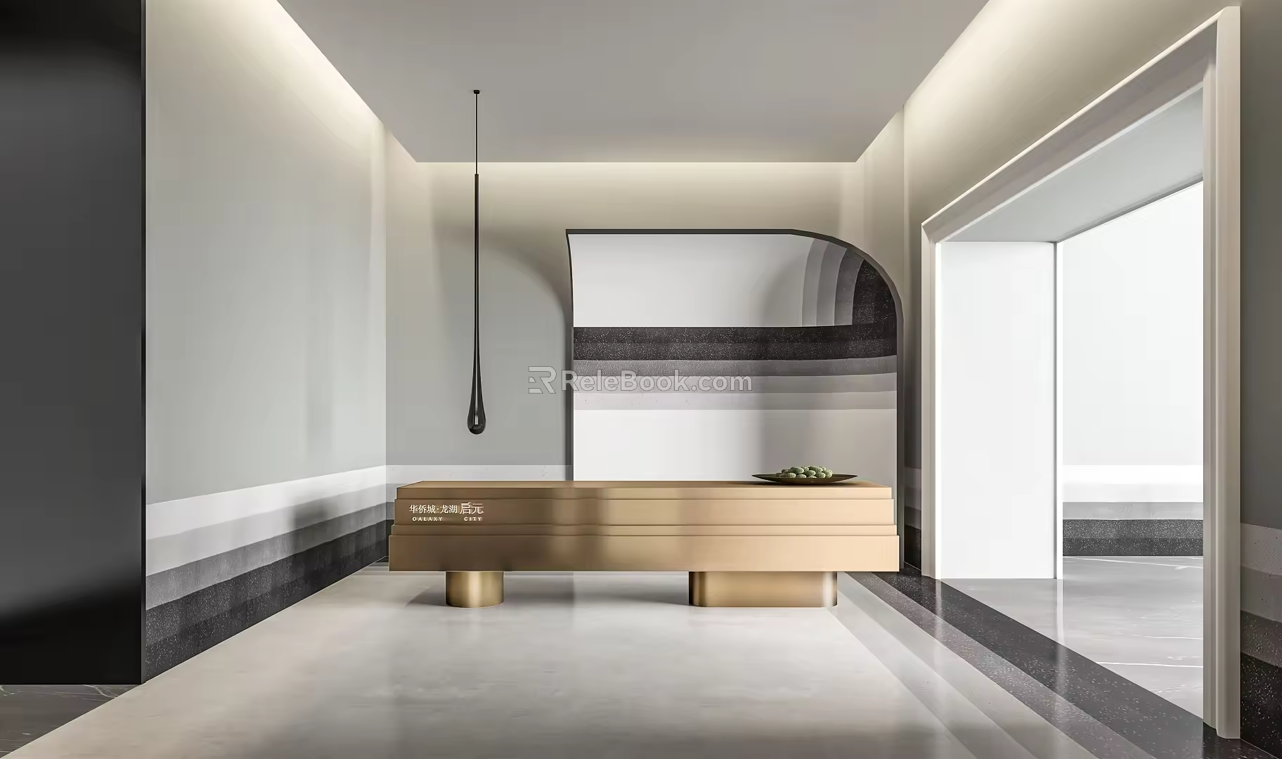 Modern Front Desk Sales Office Front Desk 3d model