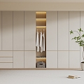 Modern Cream Style Wardrobe Bedroom Wardrobe Children's Room Wardrobe Finished Wardrobe 3d model