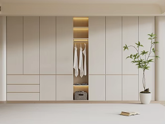 Modern Cream Style Wardrobe Bedroom Wardrobe Children's Room Wardrobe Finished Wardrobe 3d model