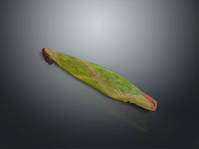 Fresh Healthy Green And Red Striped Long Vegetable With Textured Surface 3d model