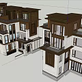 Semi Detached Villa Modern Exterior Design With Multi Story Structure And Large Windows