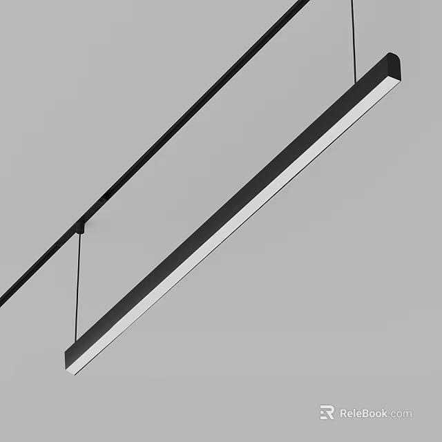 Modern Slim Linear Pendant Light Design With Minimalist Black Gray And White Tones 3d model 