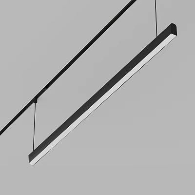 Modern Slim Linear Pendant Light Design With Minimalist Black Gray And White Tones 3d model