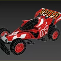 Red And Black Toy Racing Car Model With SPEED Logo And 04 Number