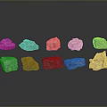 Natural Stone Samples Collection Featuring Various Textures And Colorful Surfaces 3d model