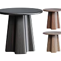 Modern Wooden Side Table With Round Top And Fluted Base In Neutral Wood Tones