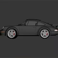 Shiny Black Classic Sports Car With Rear Spoiler And Sporty Wheels