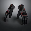 Gray And Red Protective Gloves With Grip Design For Daily Use