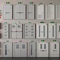 Assorted Fire Safety Doors And Emergency Exit Equipment Collection 3d model
