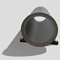 Heavy Duty Industrial Metal Pipe Shiny Surface Cylindrical Design With Sturdy Support Stands