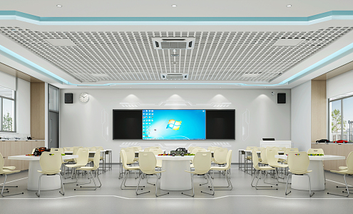 Modern classroom comprehensive practice room 3d model