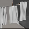 Elegant White Curtains With Modern Curtain Rods For Home Interior Design