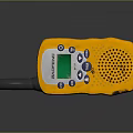 Yellow BAOFENG Handheld Walkie Talkie With Green Screen Blue Control Buttons And Antenna
