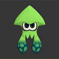 Cute Green Octopus Stuffed Toy with Big Eyes and Blue Green Polka Dot Feet