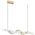 Modern Wave Shaped Chandelier With Silver Gold Mesh Finish For Interior Decor