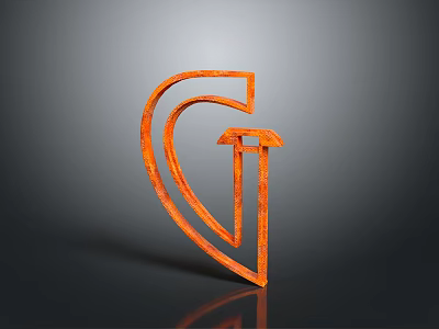 Modern Household Product Design Featuring Orange Abstract Symbol Curved Lines And Upward Arrow 3d model