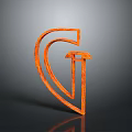 Modern Household Product Design Featuring Orange Abstract Symbol Curved Lines And Upward Arrow