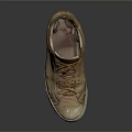 Brown Leather Casual Sneakers With Classic Lace Up Design And White Sole