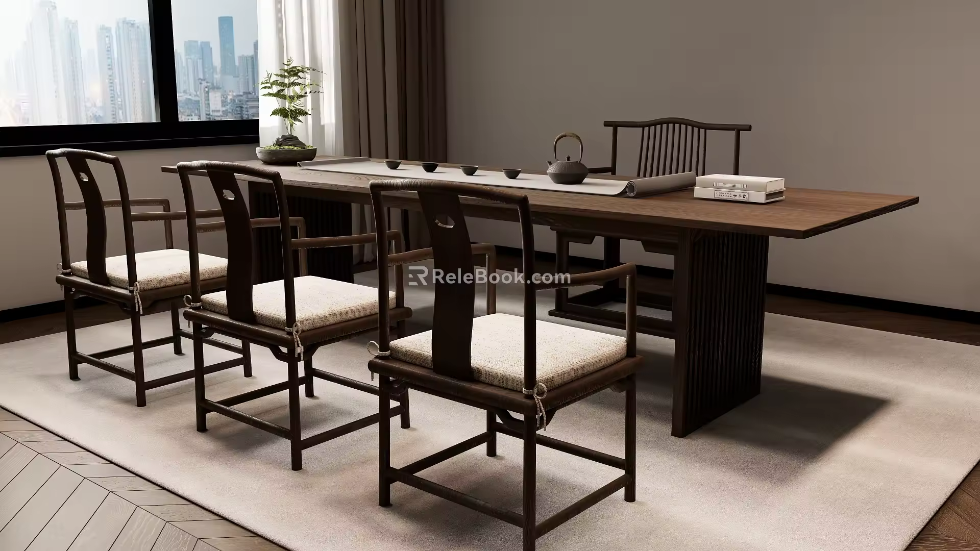 New Chinese Tea Table and Chair Combination Tea Table Tea Table 3d model