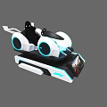 Futuristic Electric Ride On Vehicle With Illuminated Rims And Steering Wheel