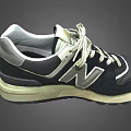 New Balance Classic Sneakers With Black Mesh Upper White Laces And Beige Rubber Sole