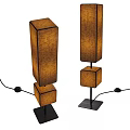 Modern Floor Lamps with Square Fabric Shades and Black Metal Base
