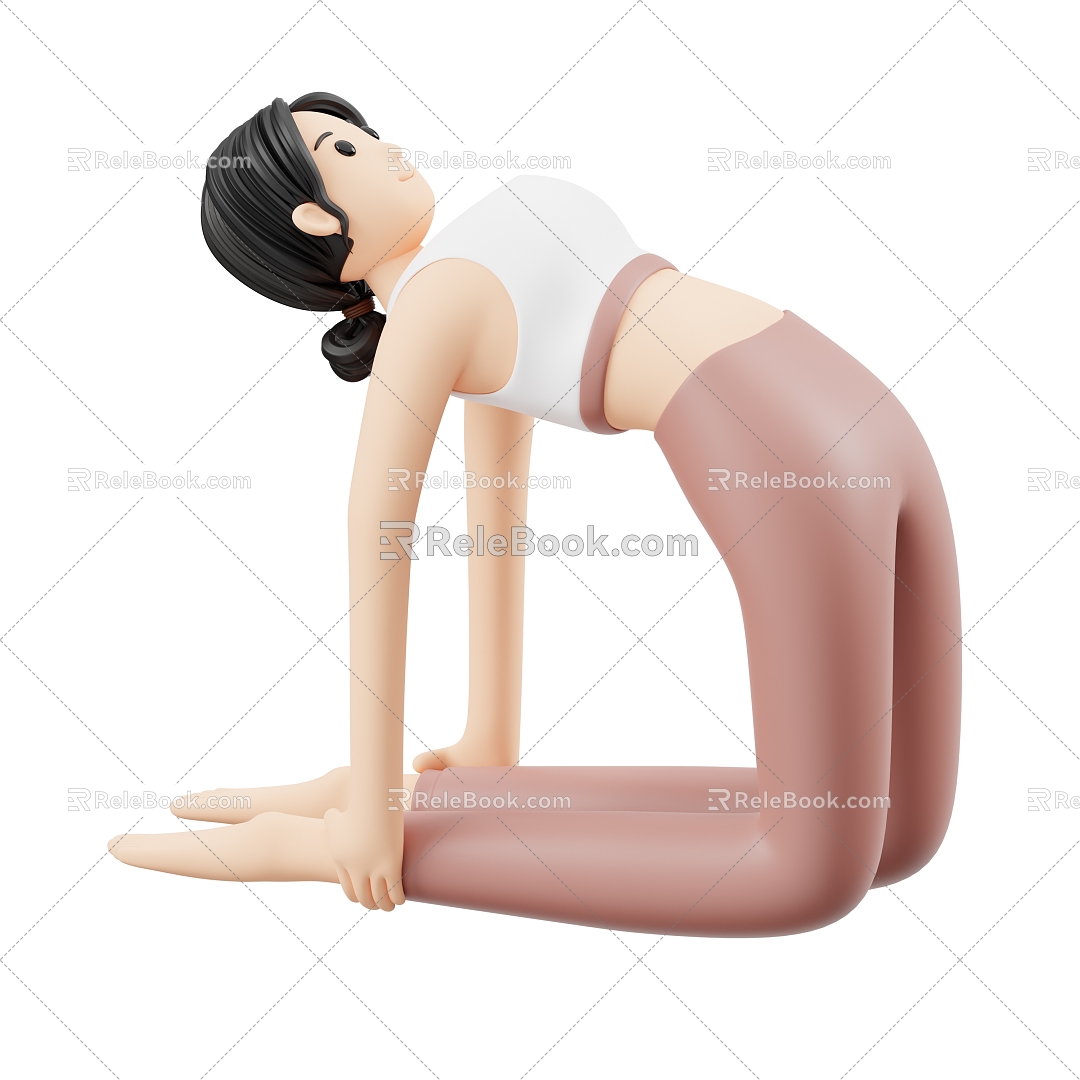 Modern Yoga Do Yoga Cartoon Woman Anime Woman 3d model